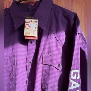 💜 NWT Roper Western Pearl Snap Shirt – Purple – Men’s 2XL
